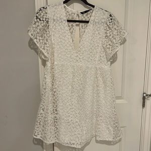 Zara embroidered floral jumpsuit romper